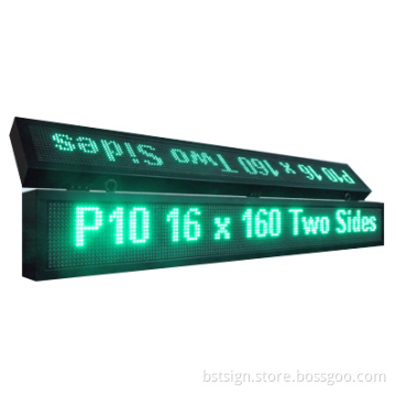 P10 Double Face Double Line Green Outdoor LED Message Sign